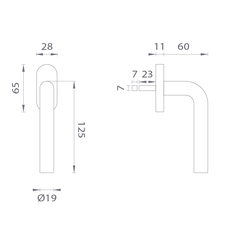Oválne kľučky na okná Bronzový JNF