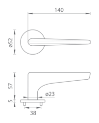 Kľučky na okrúhlych rozetách Strieborný Tupai