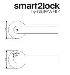 Kľučky na okrúhlych rozetách Strieborný Griffwerk