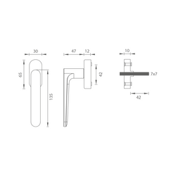 Oválne kľučky na okná Sivý Griffwerk