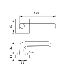 Kľučky na hranatých rozetách Strieborný URFIC