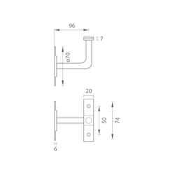 Držiaky madiel Biely LR