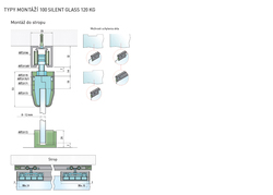 Sety - kolajnice a vozíky na posuvné sklenené dvere Čierny SISCO SISTEM