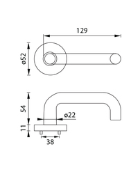 Kľučky na okrúhlych rozetách Strieborný URFIC