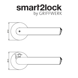 Kľučky na okrúhlych rozetách Strieborný Griffwerk