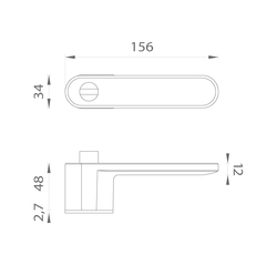 Kľučky na oválnych úzkych rozetách Kombinovaný APRILE