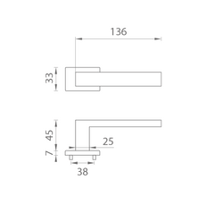 Kľučky na obdĺžnikových rozetách Čierny APRILE