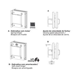 Rôzne iné pánty a závesy na sklenené dvere Hnedý JNF