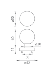 Gule priame na rozetách Strieborný Tupai