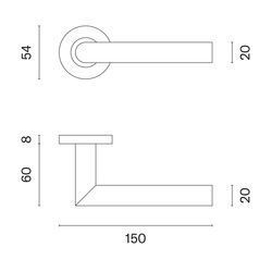 Kľučky na okrúhlych rozetách Strieborný STERK