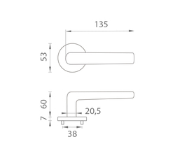Kľučky na okrúhlych rozetách Čierny APRILE