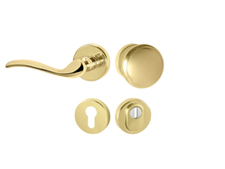 Kľučky na spevnených okrúhlych rozetách s prekrytím vložky Zlatý Mariani