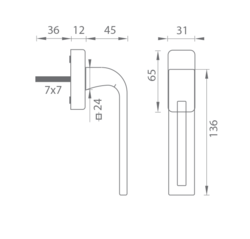 Hranaté kľučky na okná Sivý Tupai