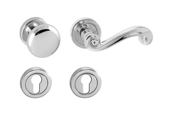 Kľučky na okrúhlych rozetách Strieborný Tupai