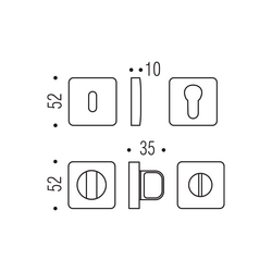 Kľučky na hranatých rozetách Medený COLOMBO