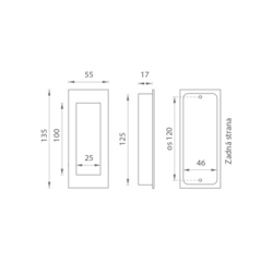 Mušle a madielka na posuvné drevené dvere Strieborný JNF