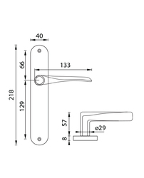 Kľučky na oválnych štítoch Strieborný URFIC
