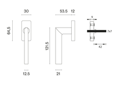Hranaté kľučky na okná Strieborný APRILE