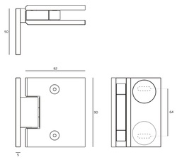 Rôzne iné pánty a závesy na sklenené dvere Strieborný JNF