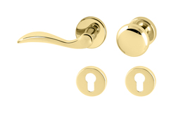 Kľučky na okrúhlych rozetách Zlatý Tupai