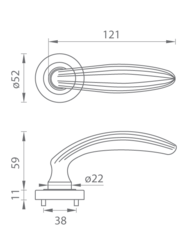 Kľučky na okrúhlych rozetách Zlatý Tupai