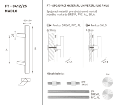 Madlá a mušle na sklenené dvere Biely FT