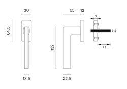 Hranaté kľučky na okná Zlatý APRILE