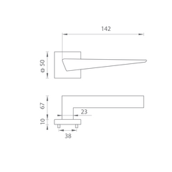 Kľučky na hranatých rozetách Hnedý FROSIO BORTOLO