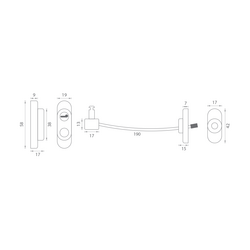 Bezpečnostné lankové zámky a západky na okná Sivý PD