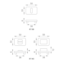 Obdĺžnikové rozety Strieborný MPK