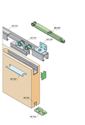 Sety - koľajnice a vozíky na posuvné drevené dvere Čierny SISCO SISTEM