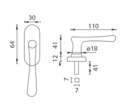Oválne kľučky na okná Strieborný NI