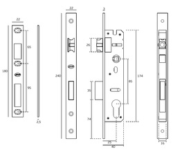 QR - JNF - ZÁMOK IN.20.400 a zámok na kabínku Strieborný JNF