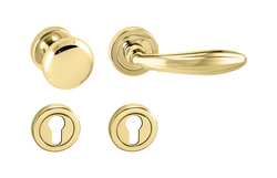 Kľučky na okrúhlych rozetách Zlatý Tupai